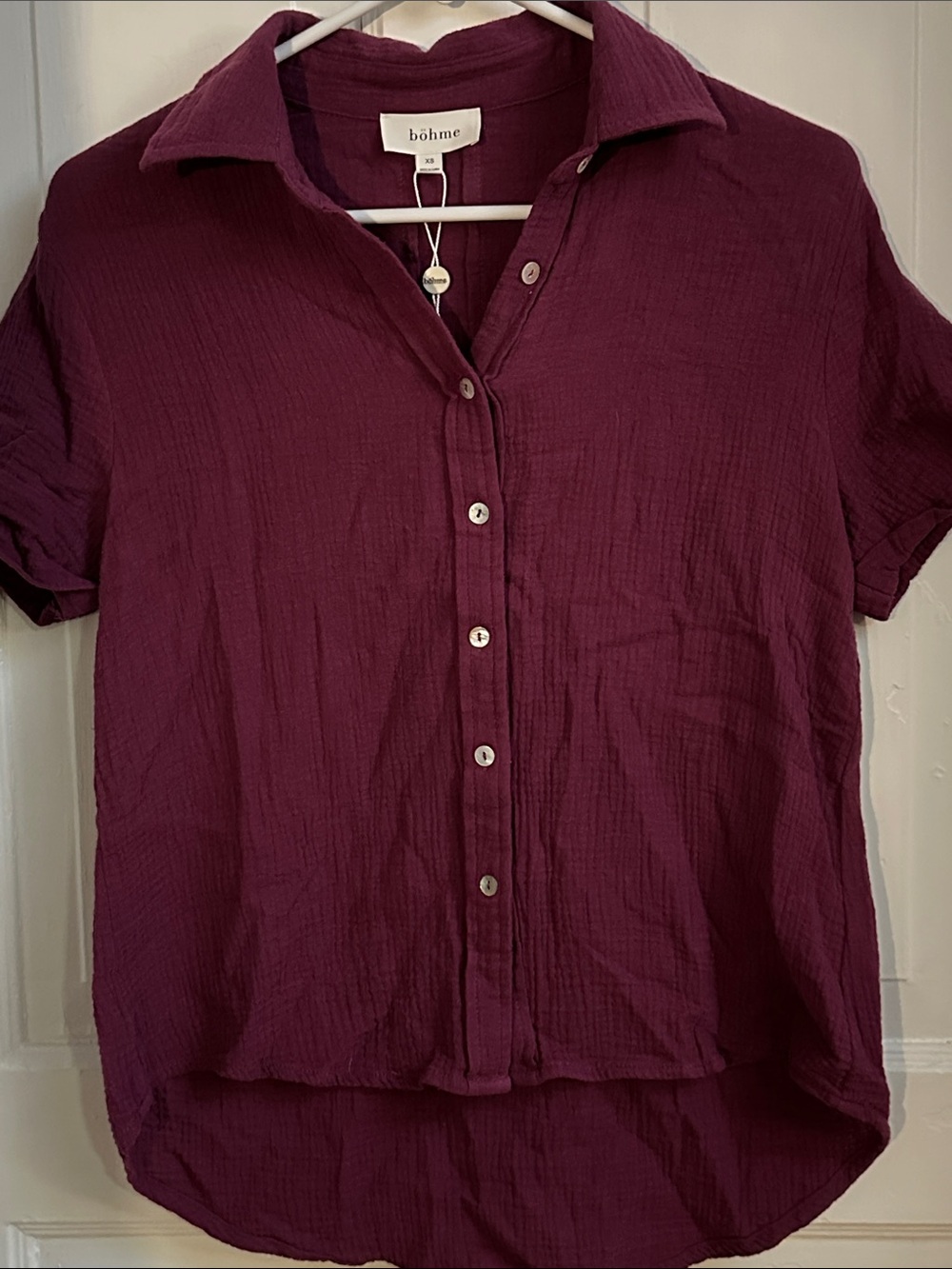 böhme Plum Short Sleeve Button Down Shirt